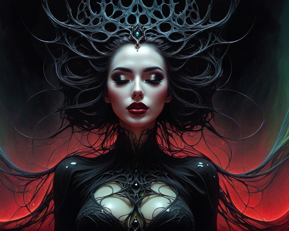 Download Underworld Queen Digital Art Wallpaper in 960x768 Resolution