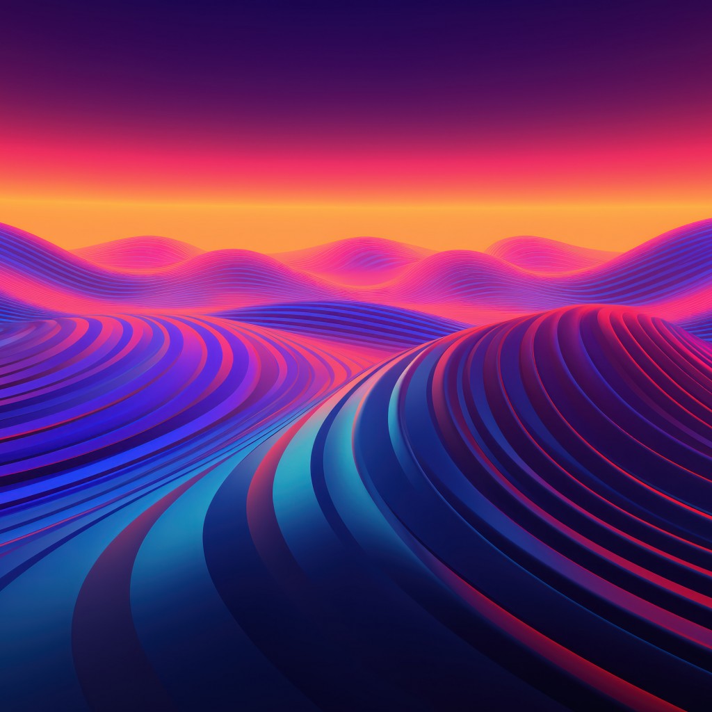 Download Dune Colorful Abstract Digital Art Wallpaper in 1024x1024 Resolution
