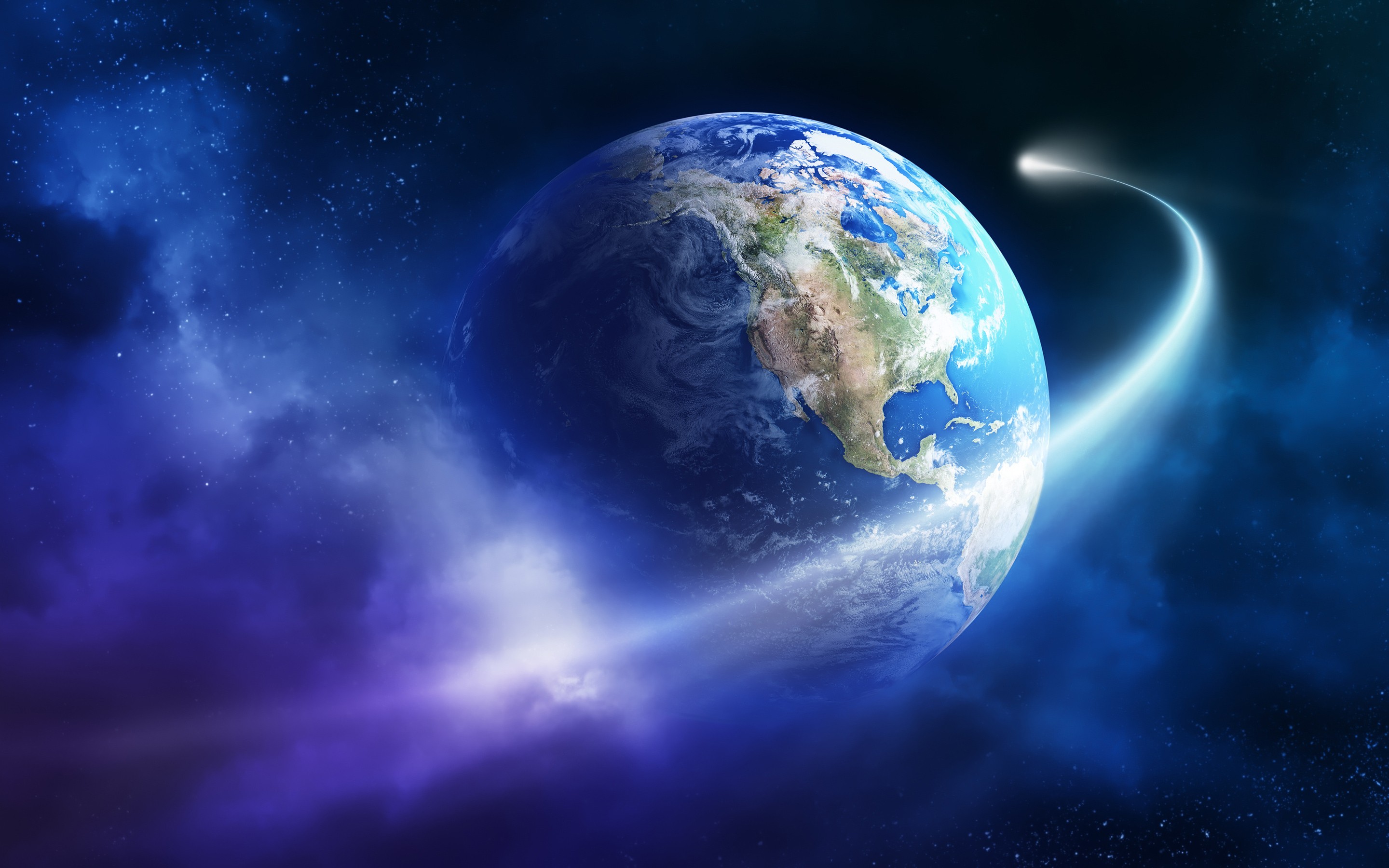 Download Planet Earth Ice Comet Wallpaper In 2880x1800 Resolution