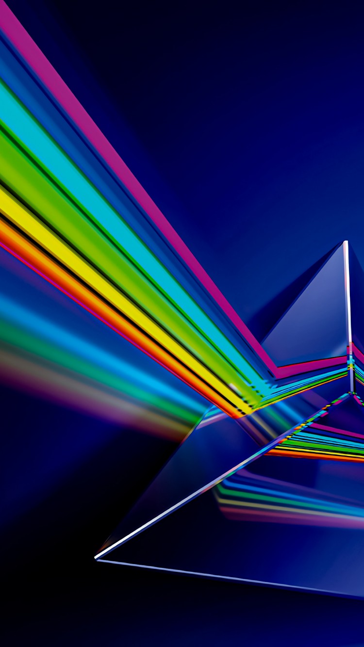 Download Abstract Triangle Prism Colors Wallpaper in 750x1334 Resolution