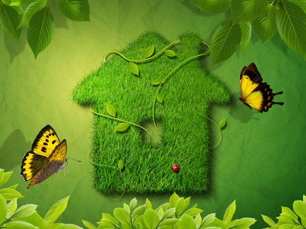 Download Creative Green House Wallpaper in 1024x768 Resolution