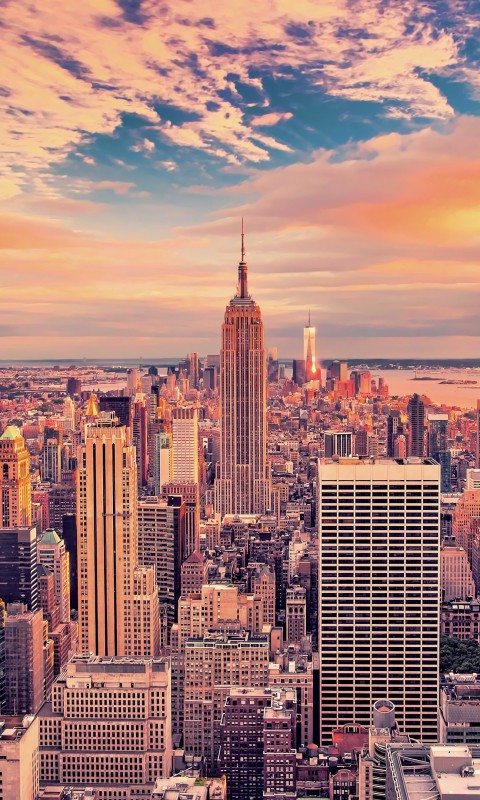 Download Empire State Building New York USA Wallpaper in 480x800 Resolution