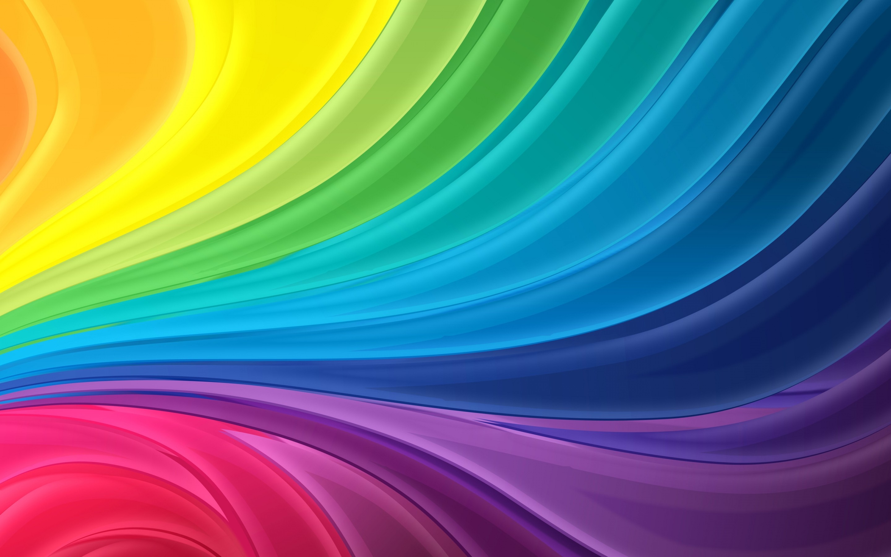 Download Abstract Rainbow Color Waves Wallpaper in 2880x1800 Resolution