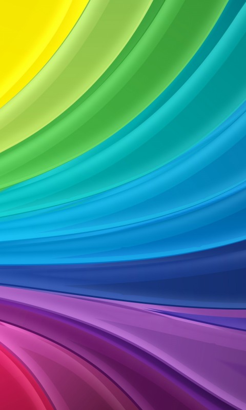 Download Abstract Rainbow Color Waves Wallpaper in 480x800 Resolution