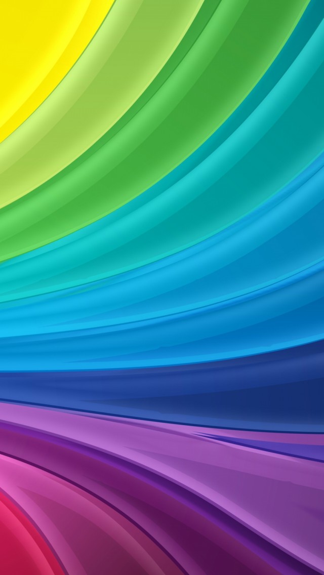 Download Abstract Rainbow Color Waves Wallpaper in 640x1136 Resolution