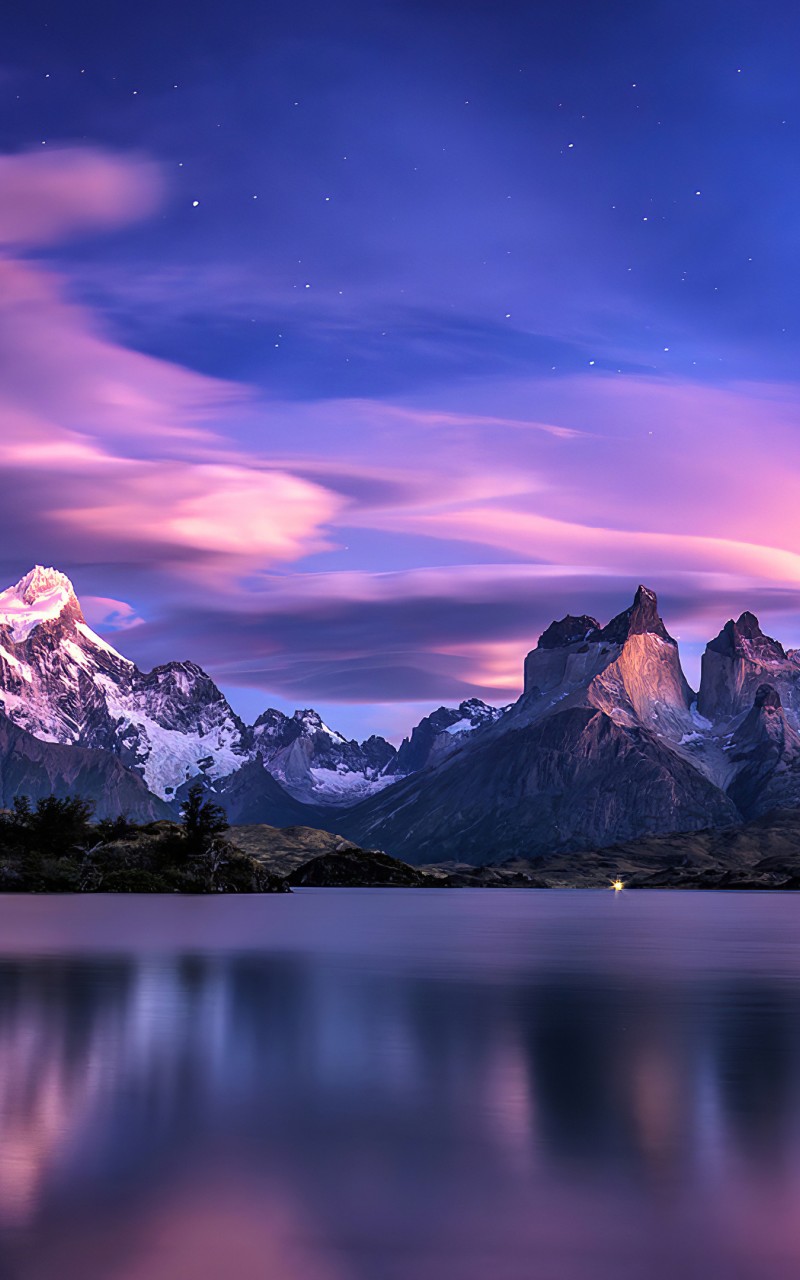 Download Mountain Lake Reflection Scenery Wallpaper in 800x1280 Resolution