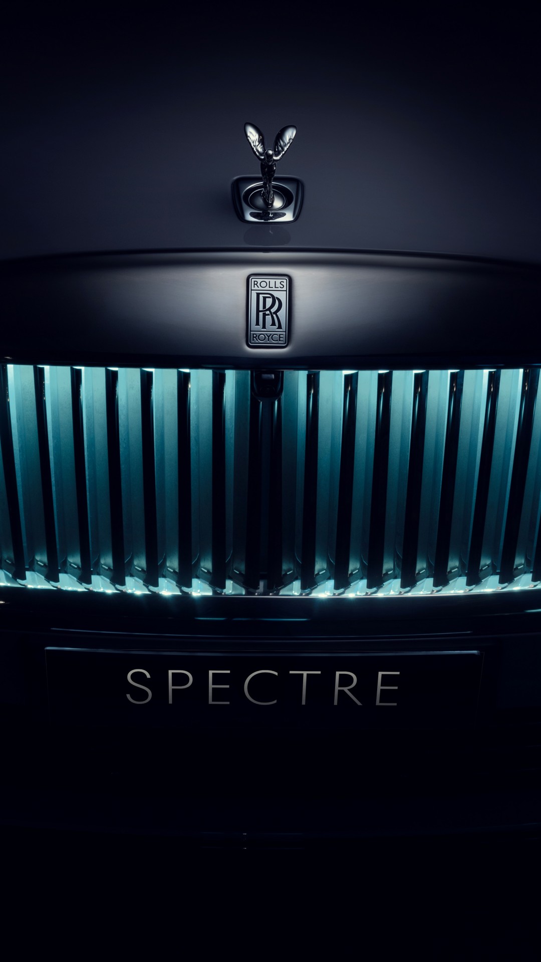 Download Rolls Royce Spectre Blue Light Wallpaper in 1080x1920 Resolution