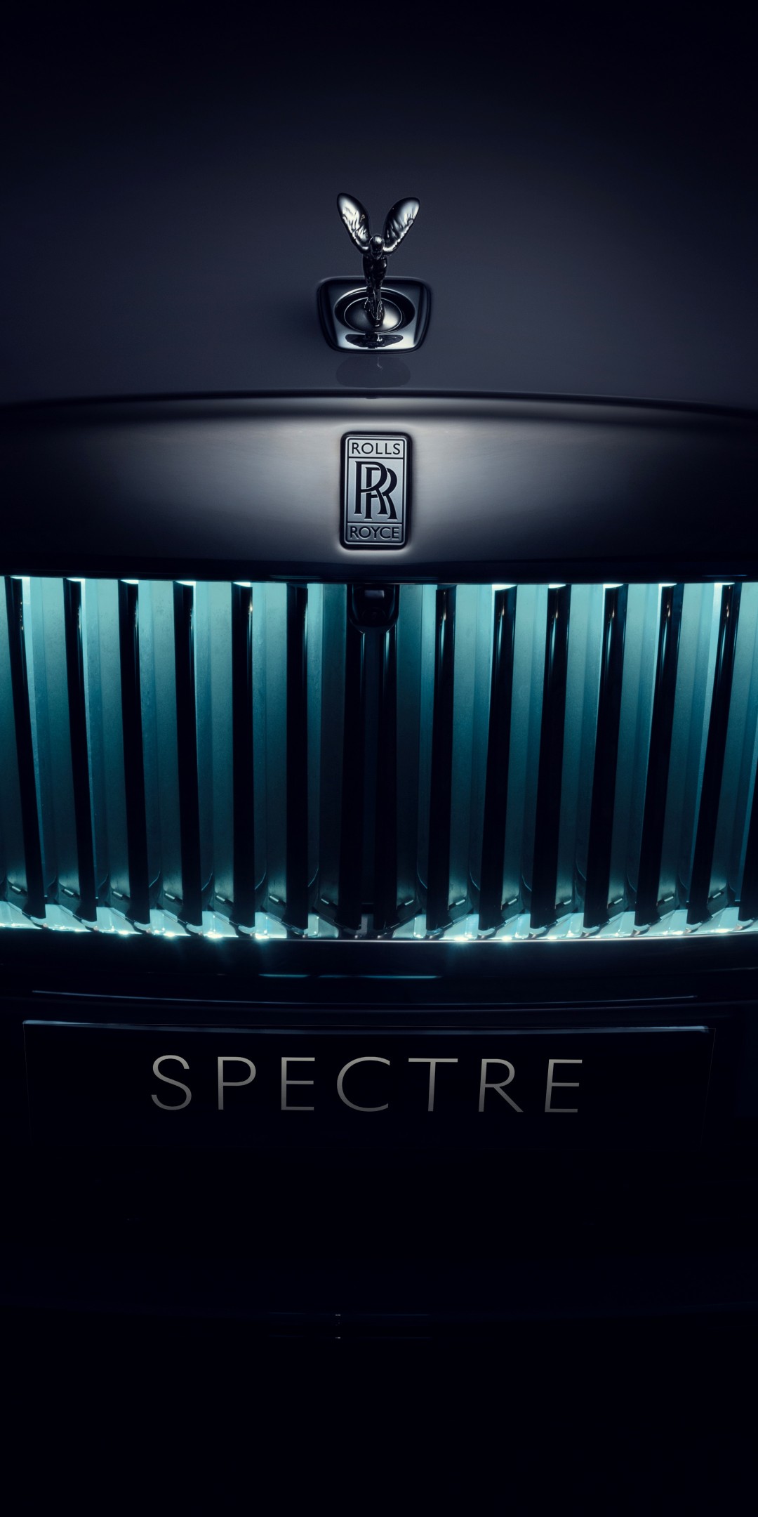 Download Rolls Royce Spectre Blue Light Wallpaper in 1080x2160 Resolution