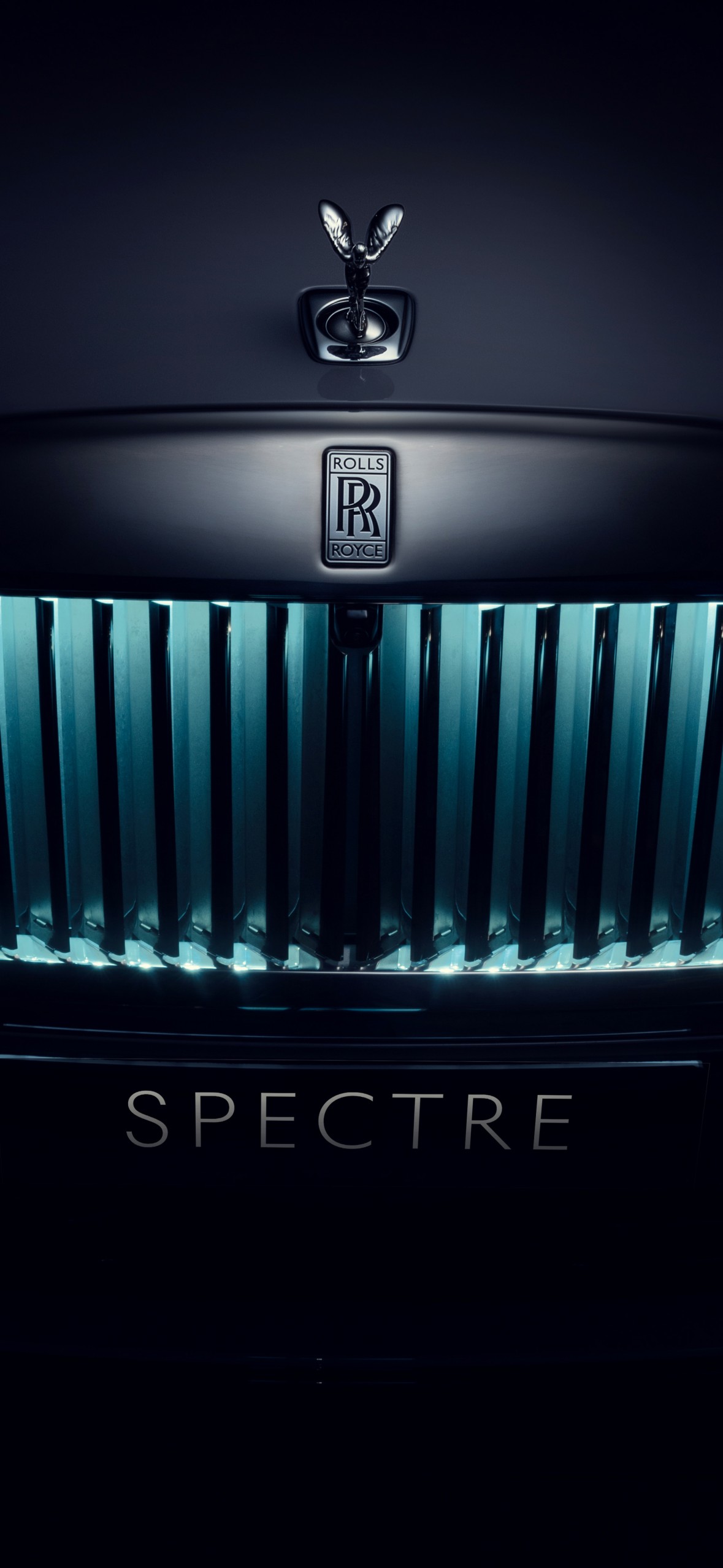 Download Rolls Royce Spectre Blue Light Wallpaper in 1179x2556 Resolution