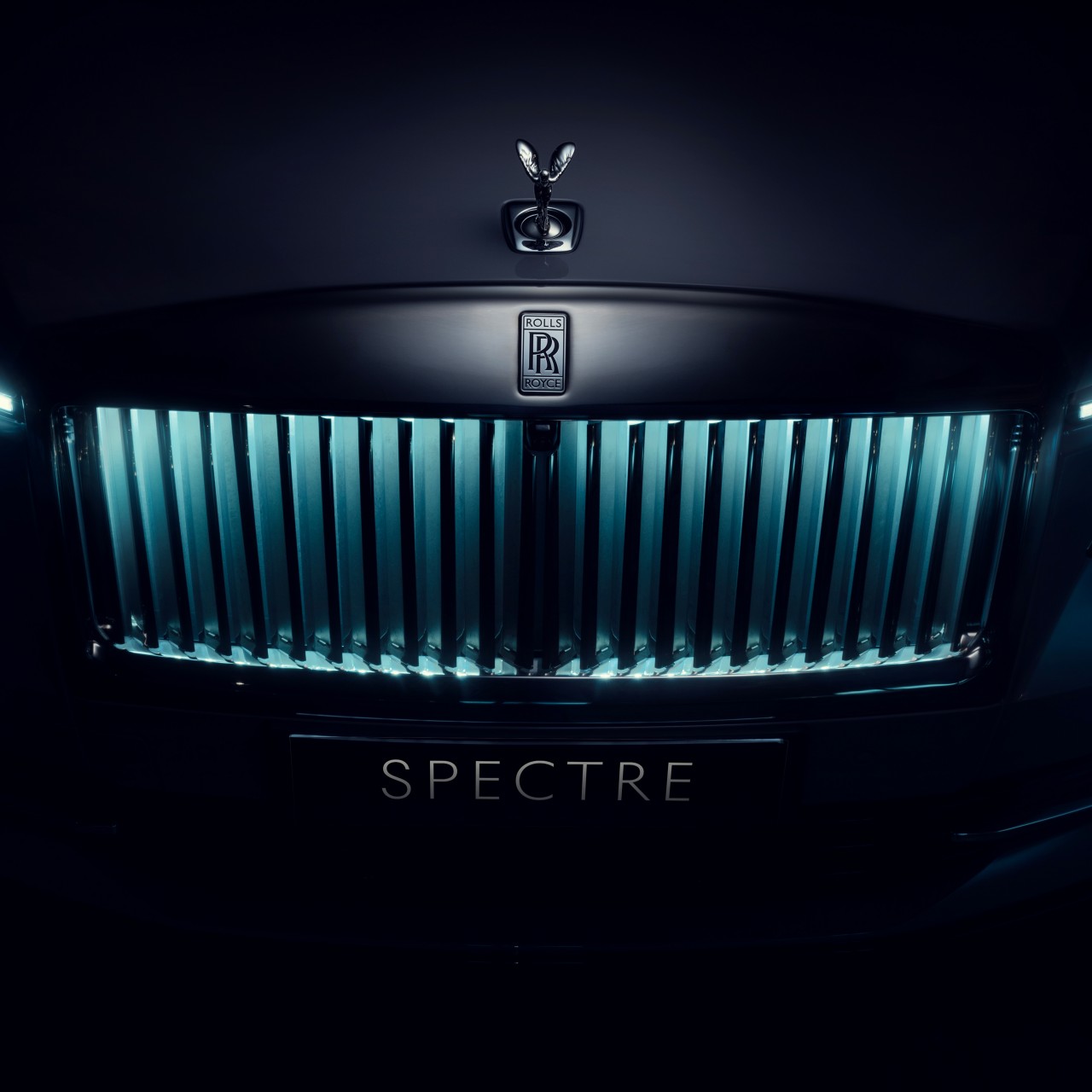Download Rolls Royce Spectre Blue Light Wallpaper in 1280x1280 Resolution