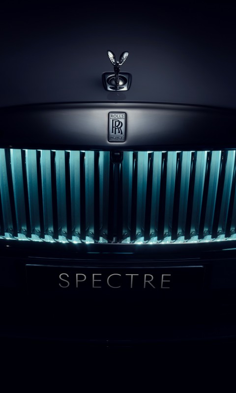 Download Rolls Royce Spectre Blue Light Wallpaper in 480x800 Resolution