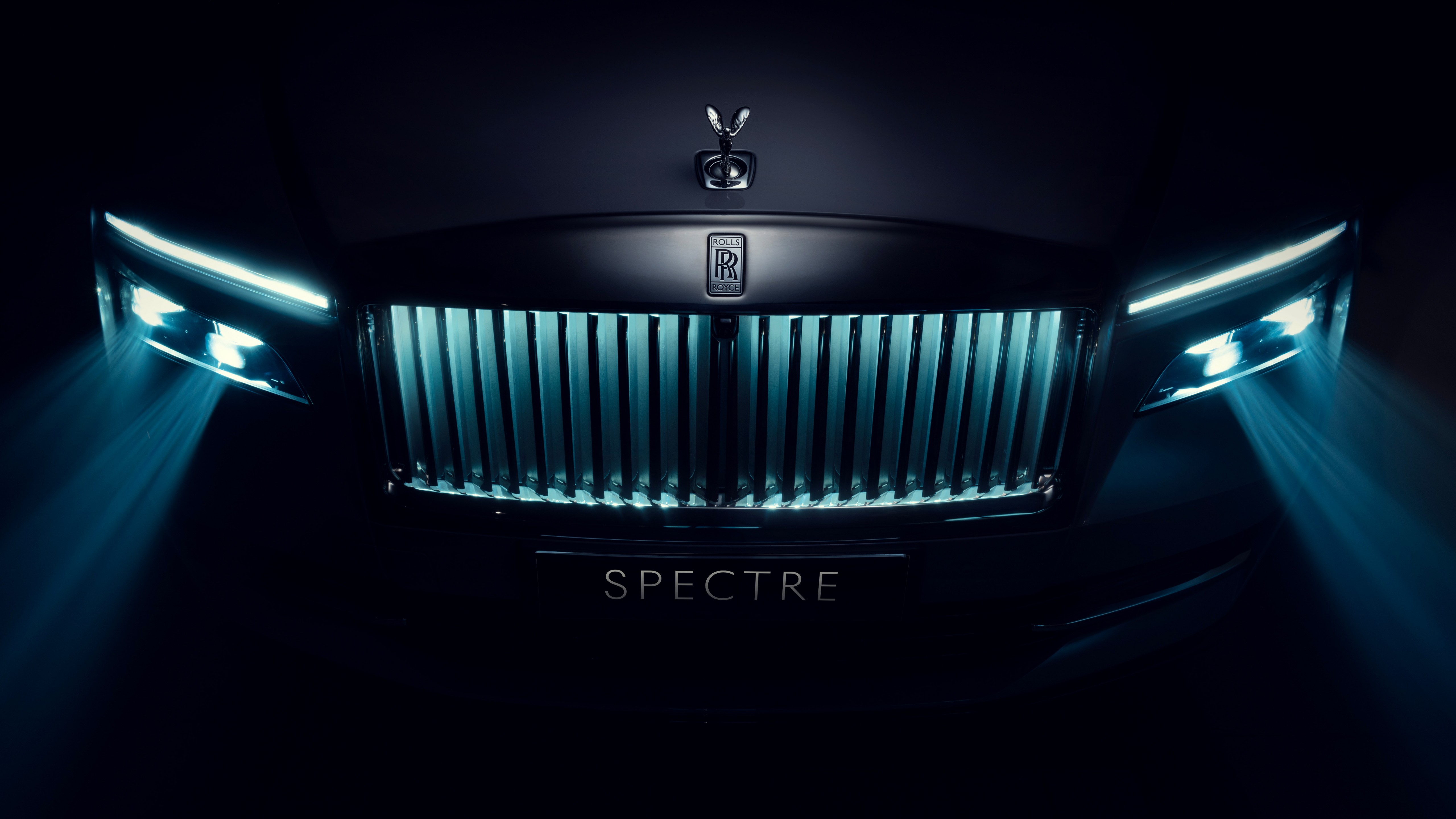 Download Rolls Royce Spectre Blue Light Wallpaper in 5120x2880 Resolution