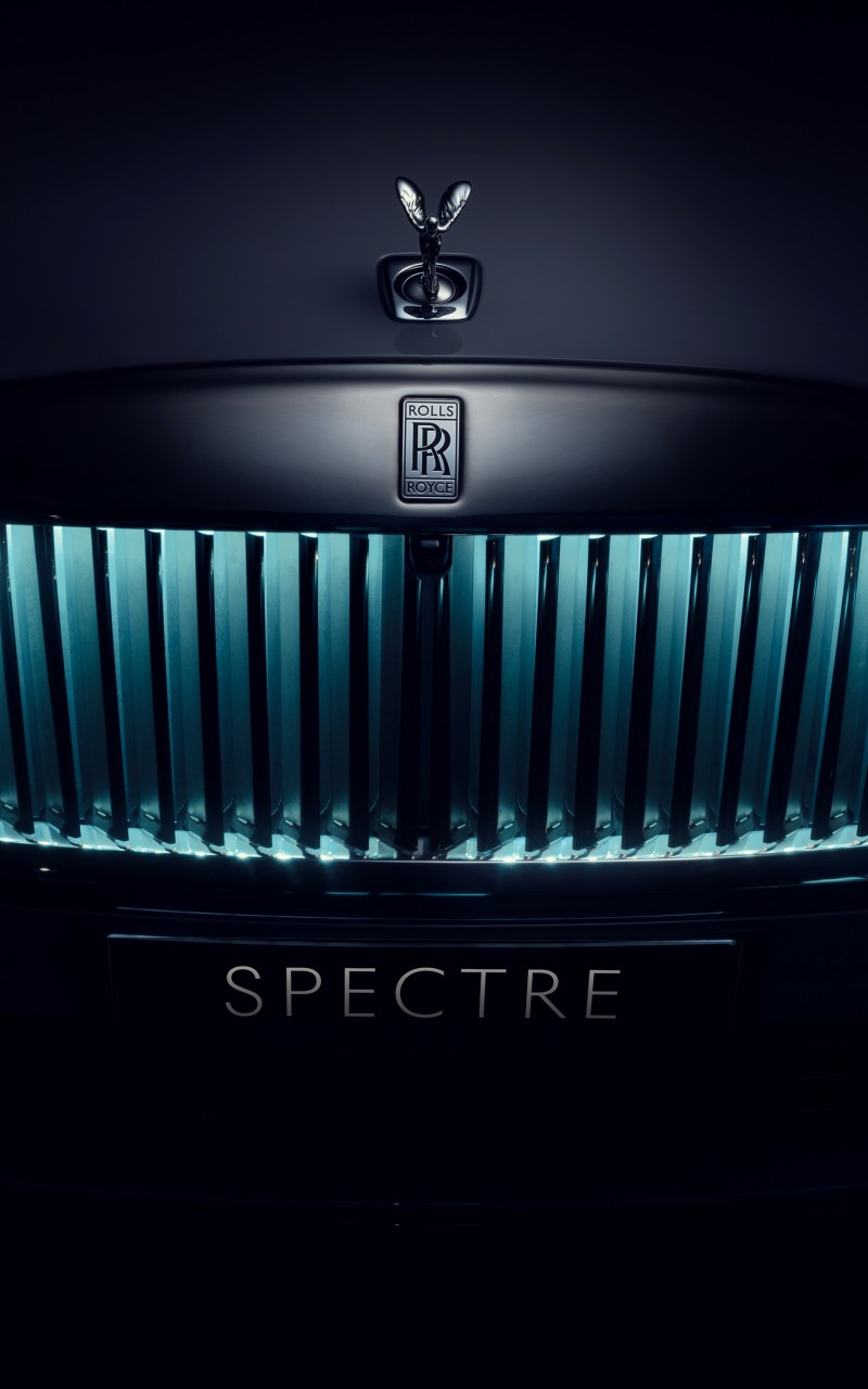 Download Rolls Royce Spectre Blue Light Wallpaper in 800x1280 Resolution