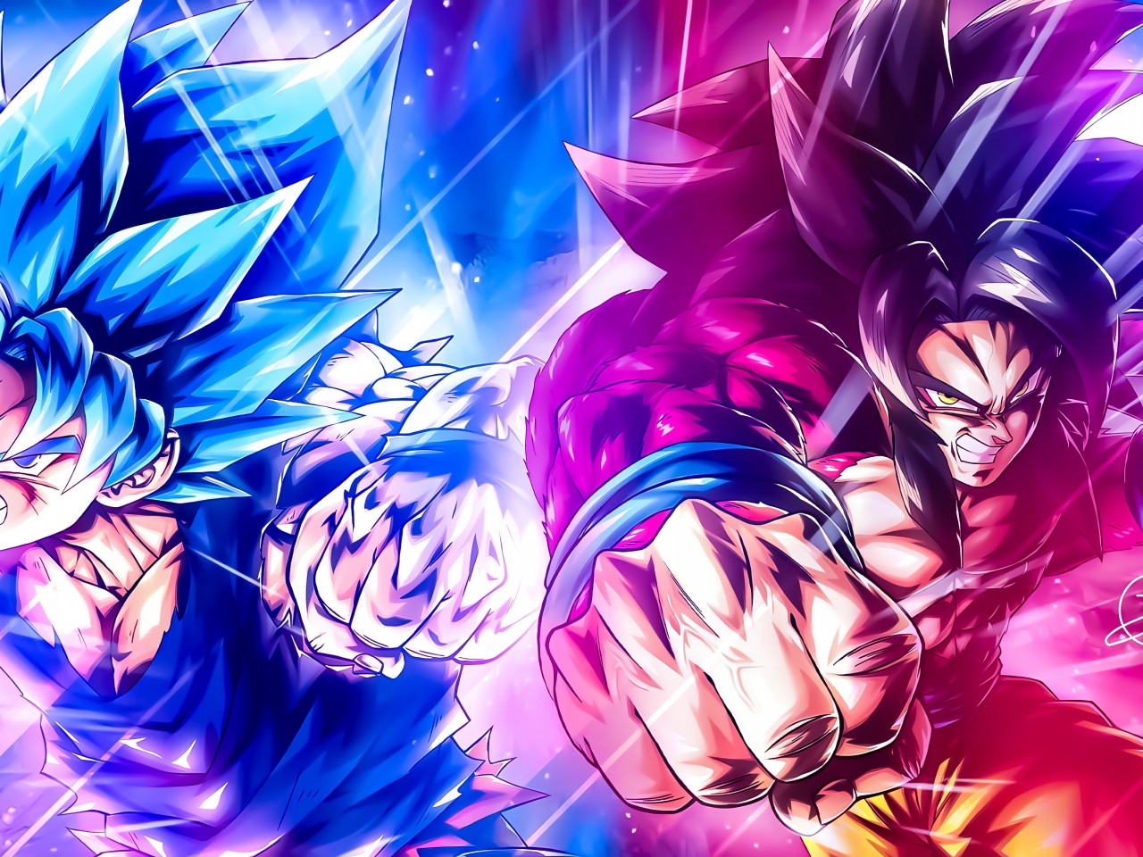 Download Super Saiyan Blue 4 Son Goku Wallpaper in 1280x960 Resolution