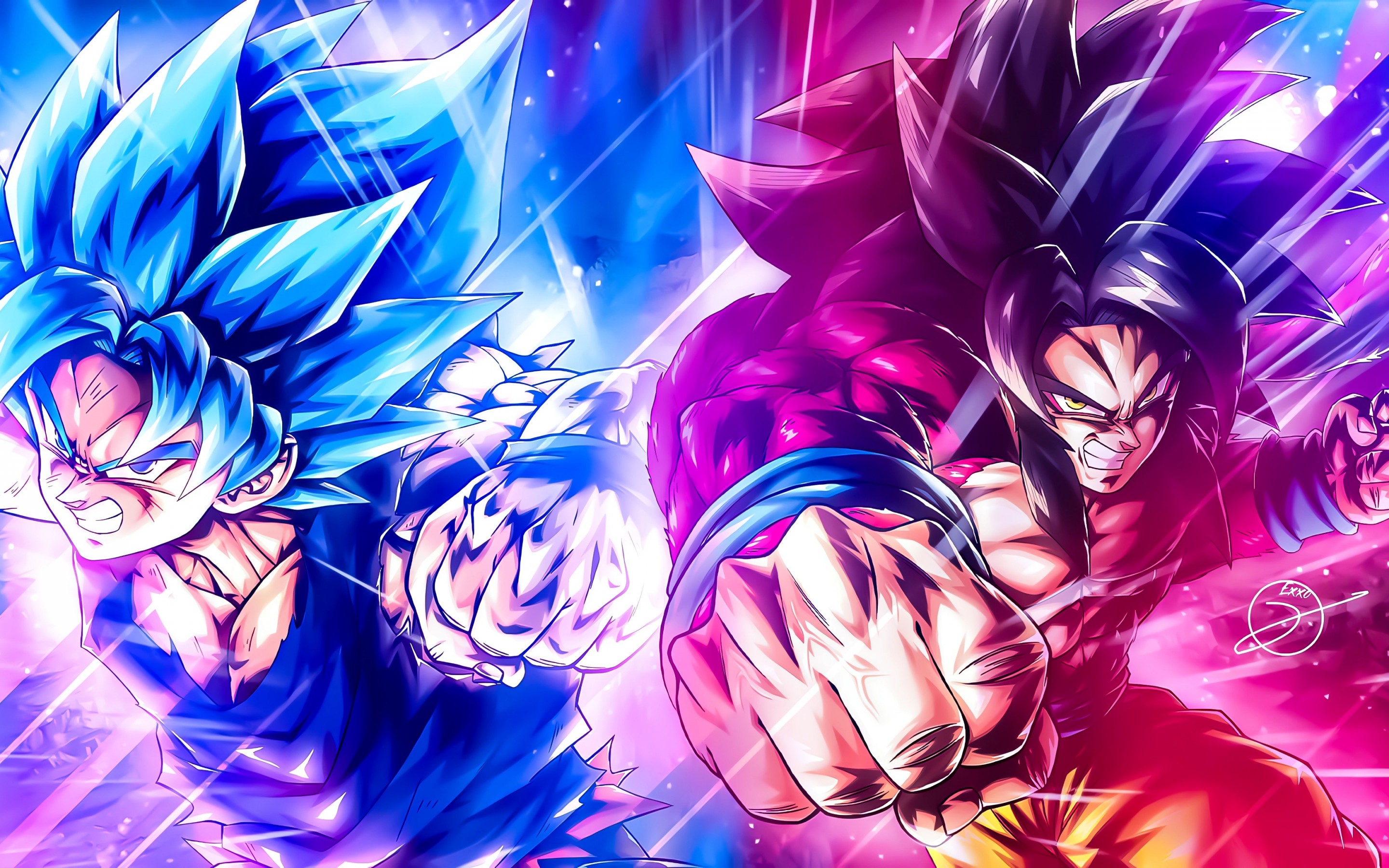Download Super Saiyan Blue 4 Son Goku Wallpaper in 2880x1800 Resolution