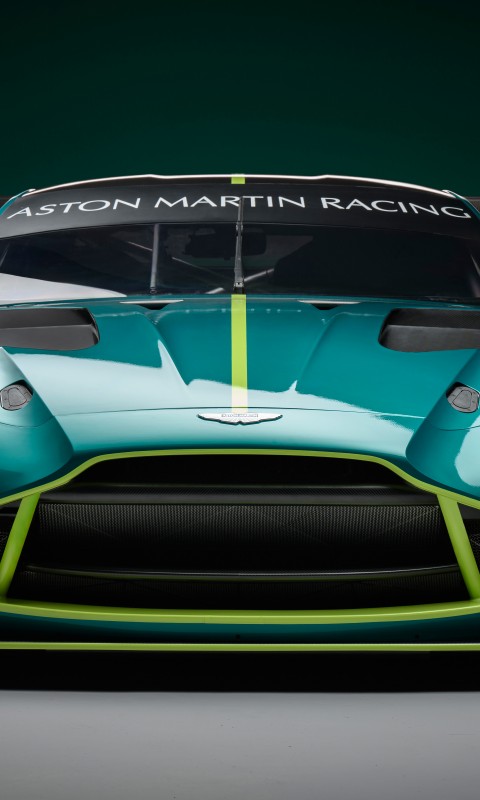 Download Aston Martin Vantage GT3 Front Wallpaper in 480x800 Resolution
