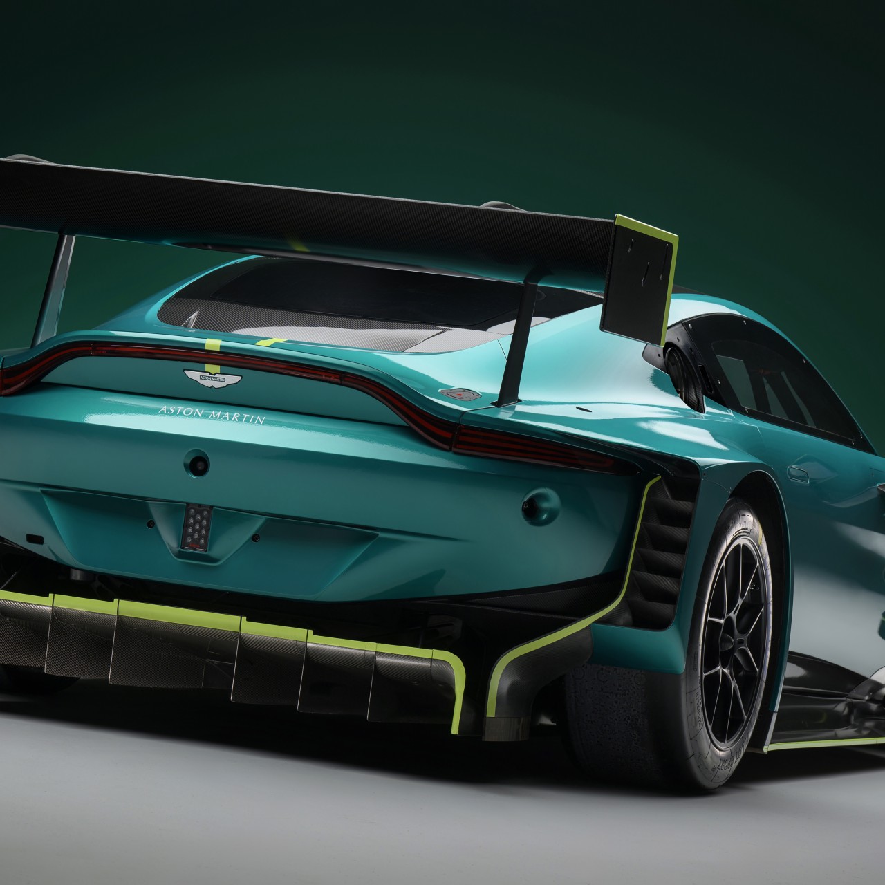 Download Aston Martin Vantage GT3 Rear Wallpaper in 1280x1280 Resolution