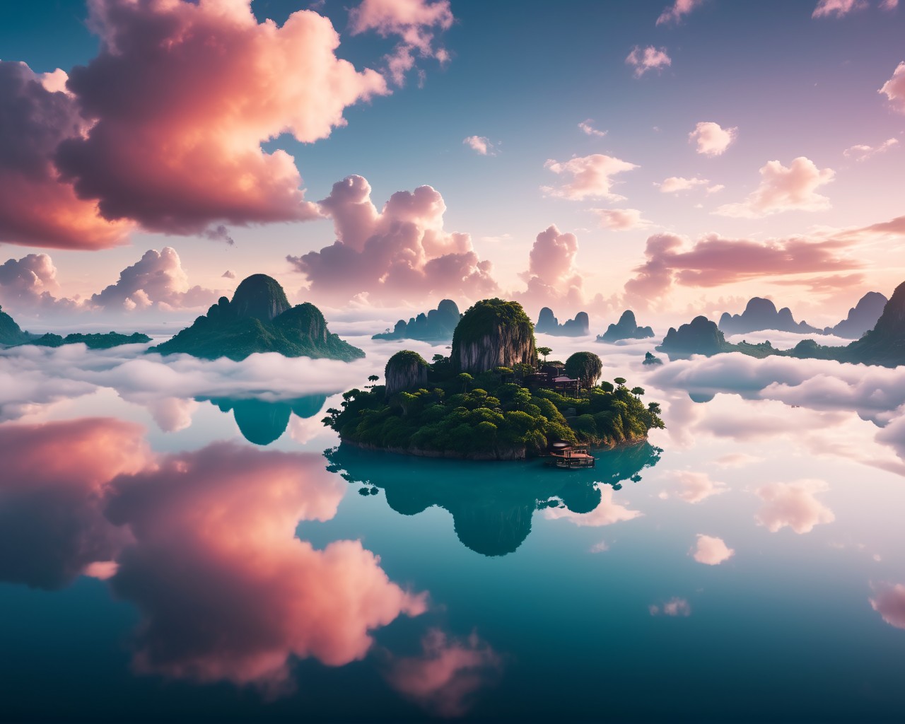 Download Fantasy Candyland Landscape Scenery Wallpaper in 1280x1024 Resolution