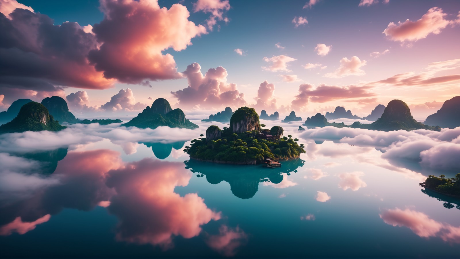 Download Fantasy Candyland Landscape Scenery Wallpaper in 1600x900 Resolution