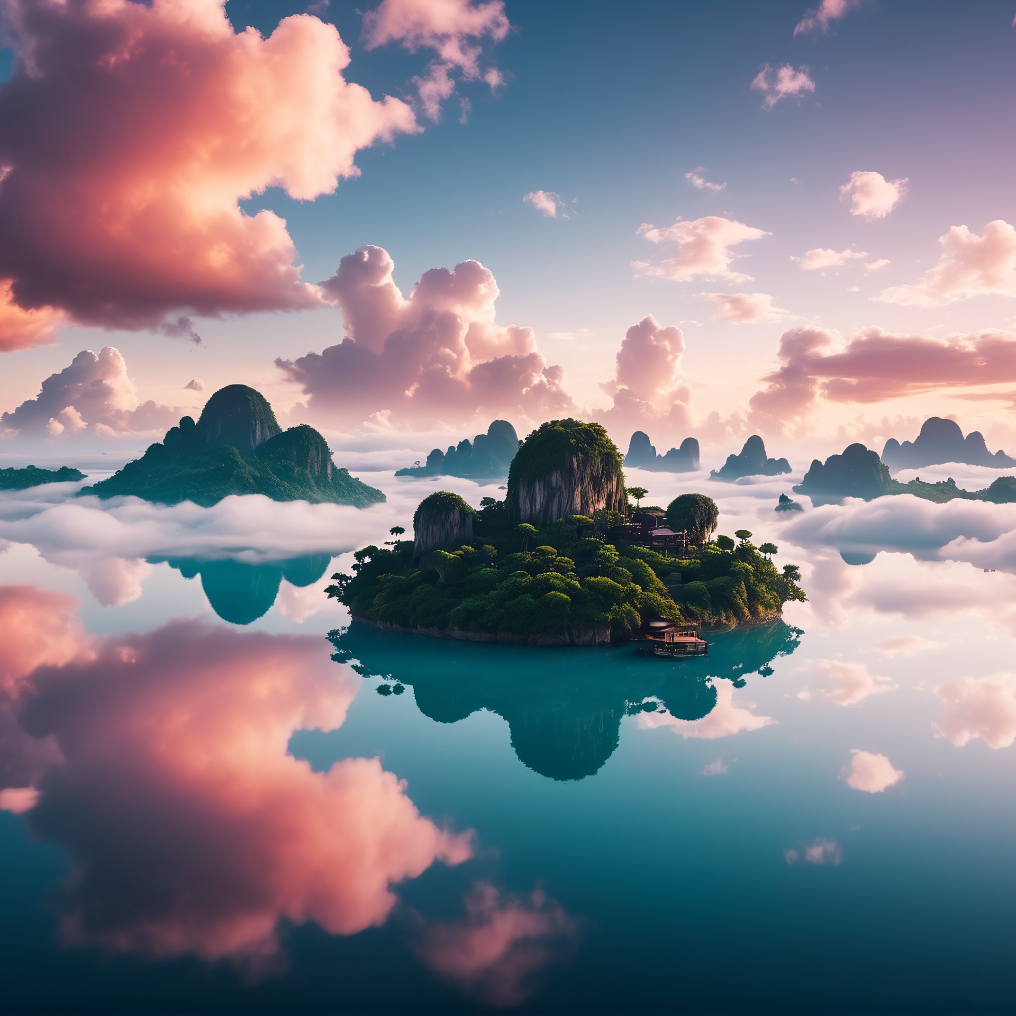 Download Fantasy Candyland Landscape Scenery Wallpaper in 2048x2048 Resolution