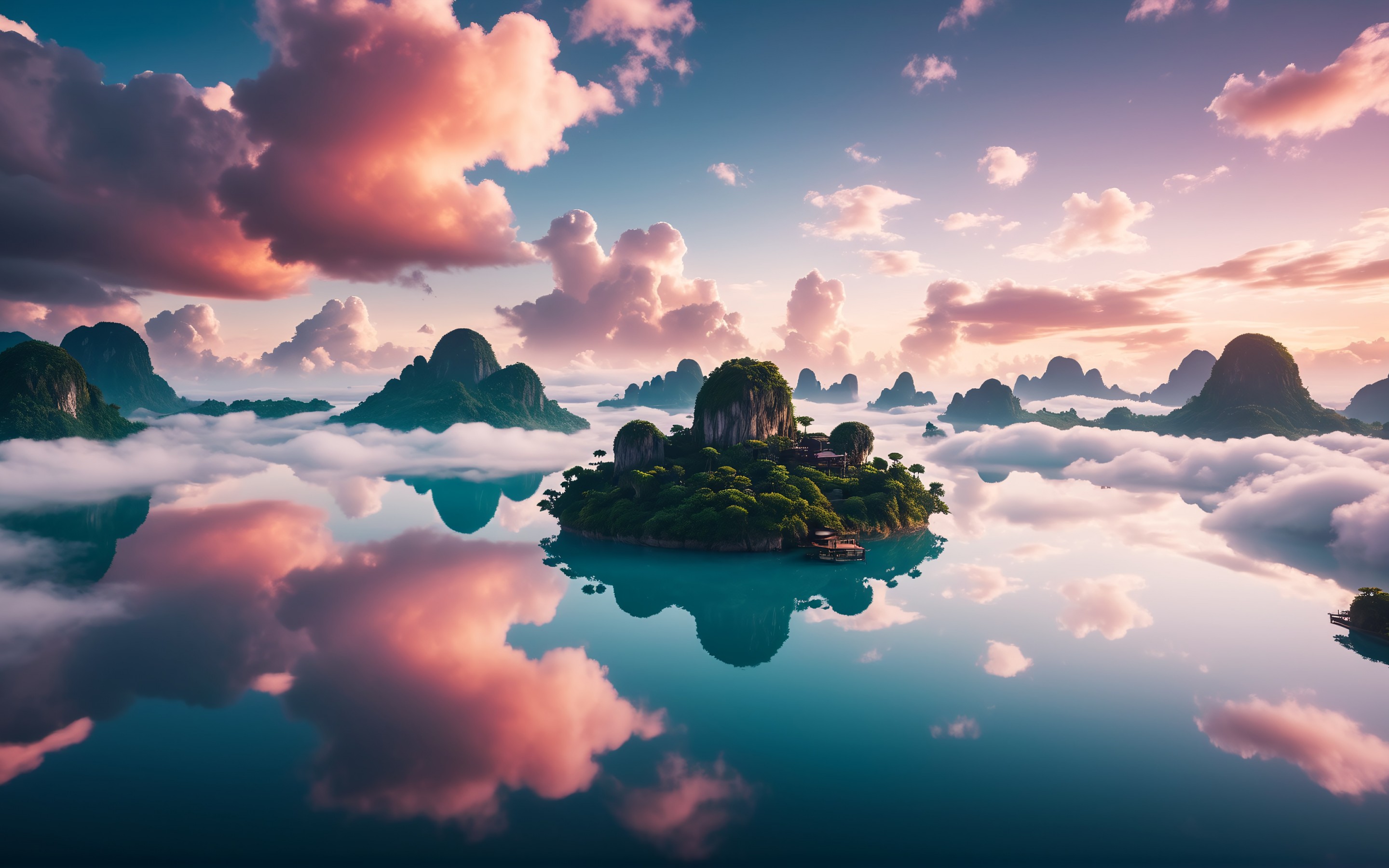 Download Fantasy Candyland Landscape Scenery Wallpaper in 2880x1800 Resolution