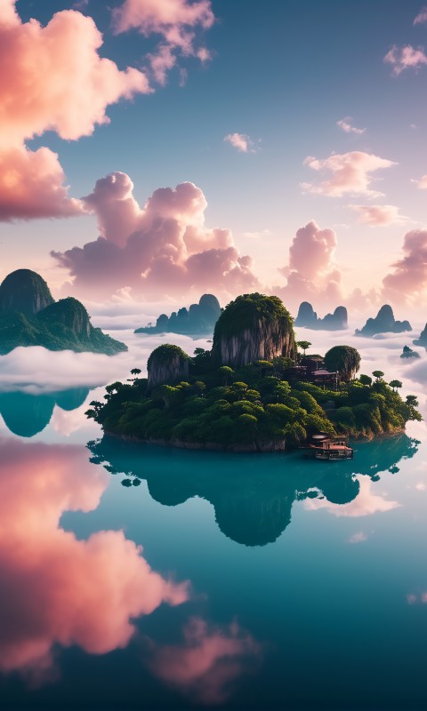 Download Fantasy Candyland Landscape Scenery Wallpaper in 480x800 Resolution