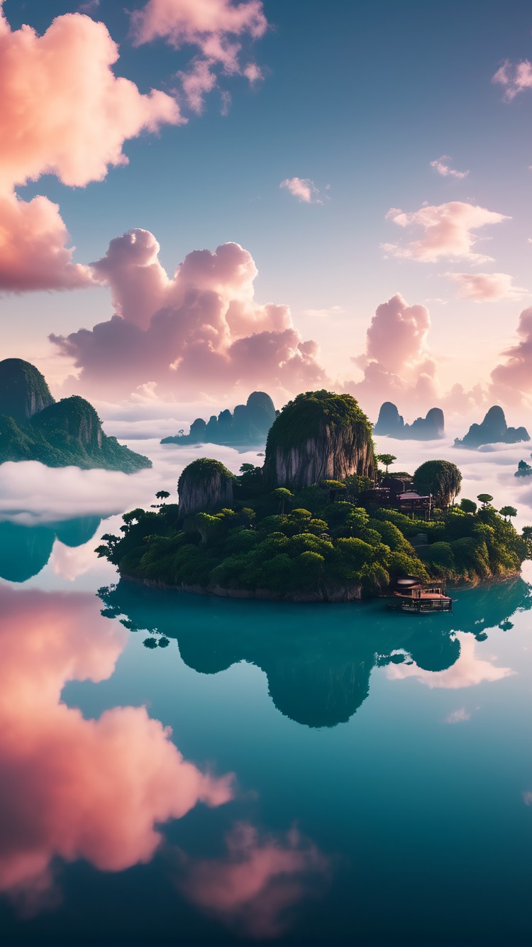 Download Fantasy Candyland Landscape Scenery Wallpaper in 750x1334 Resolution