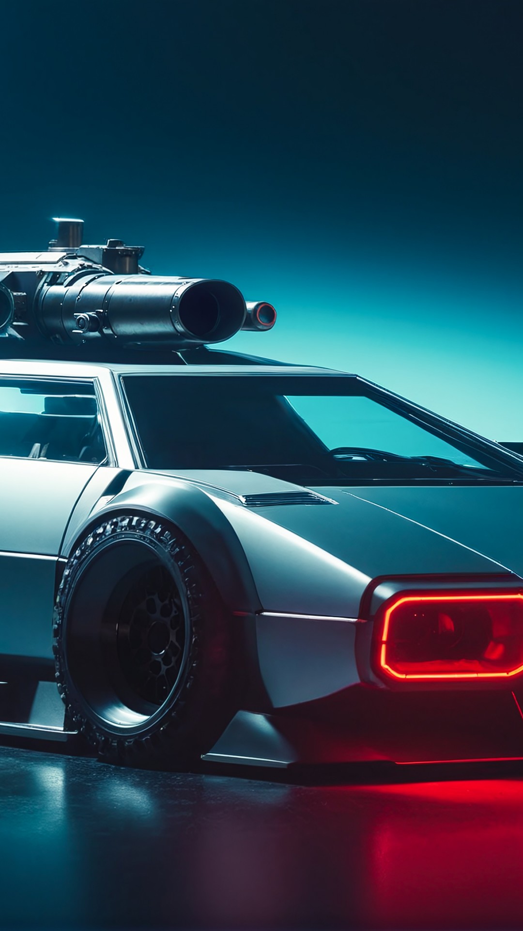 Download Futuristic Cyberpunk Battle Car Wallpaper in 1080x1920 Resolution