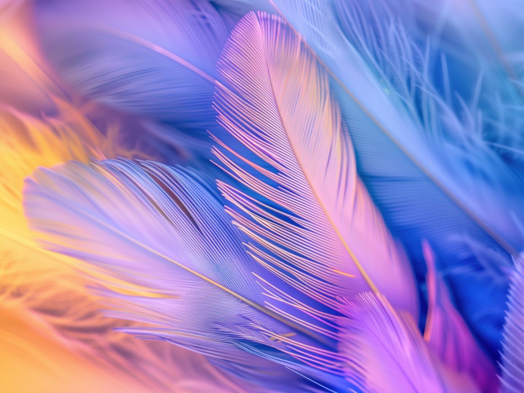Download Colorful Aesthetic Feathers Ai Art Wallpaper in 1024x768 Resolution