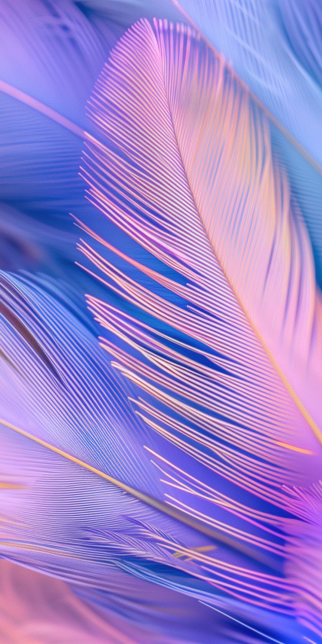 Download Colorful Aesthetic Feathers Ai Art Wallpaper in 1080x2160 Resolution