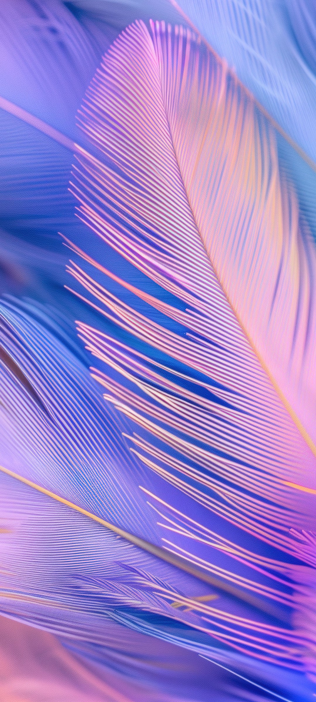 Download Colorful Aesthetic Feathers Ai Art Wallpaper in 1080x2400 Resolution