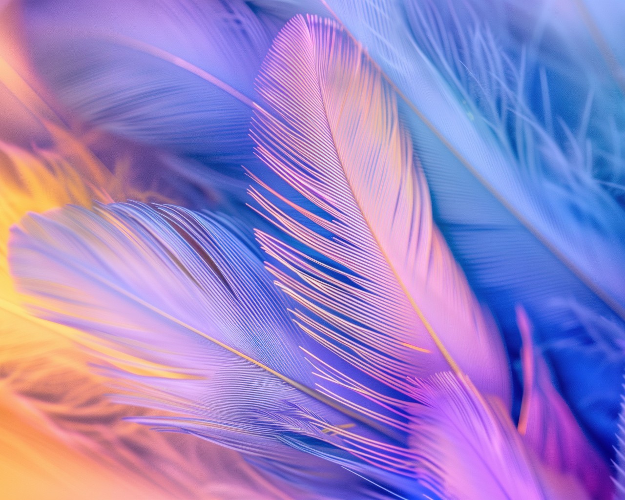 Download Colorful Aesthetic Feathers Ai Art Wallpaper in 1280x1024 Resolution