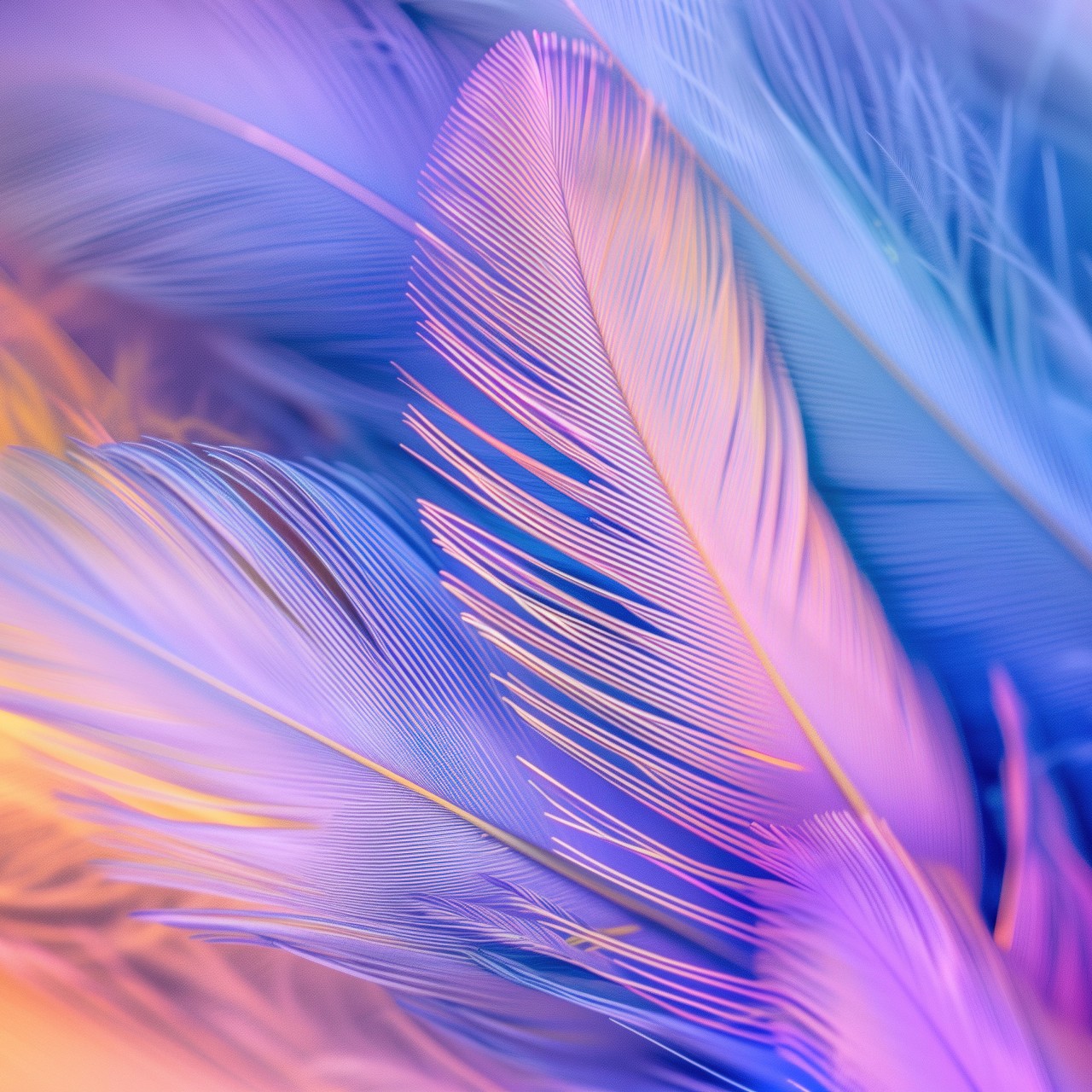 Download Colorful Aesthetic Feathers Ai Art Wallpaper in 1280x1280 Resolution
