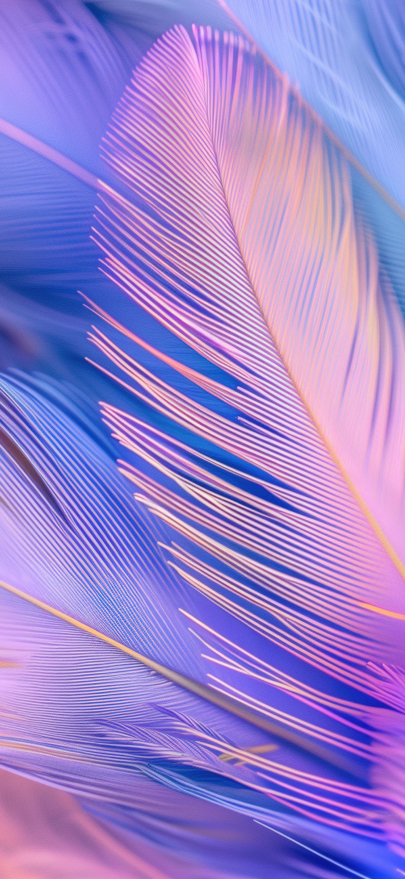 Download Colorful Aesthetic Feathers Ai Art Wallpaper in 1290x2796 Resolution