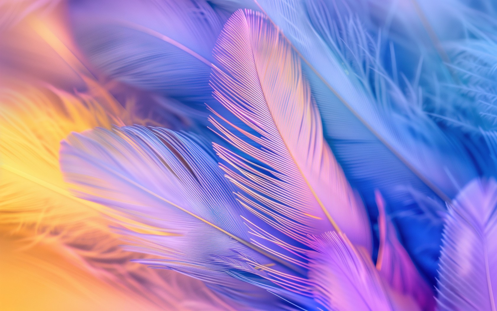 Download Colorful Aesthetic Feathers Ai Art Wallpaper in 1680x1050 Resolution