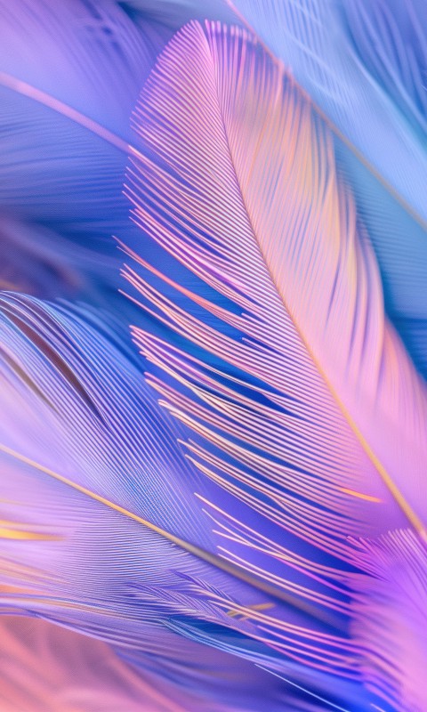 Download Colorful Aesthetic Feathers Ai Art Wallpaper in 480x800 Resolution