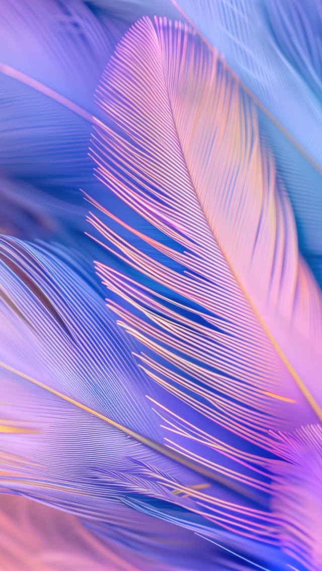 Download Colorful Aesthetic Feathers Ai Art Wallpaper in 640x1136 Resolution
