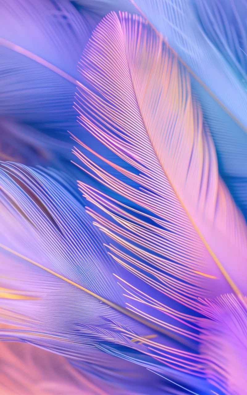 Download Colorful Aesthetic Feathers Ai Art Wallpaper in 800x1280 Resolution