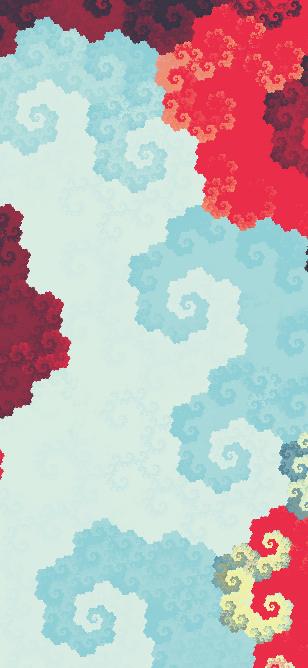 Download Abstract Pattern Red White Colors Wallpaper in 1080x2340 Resolution