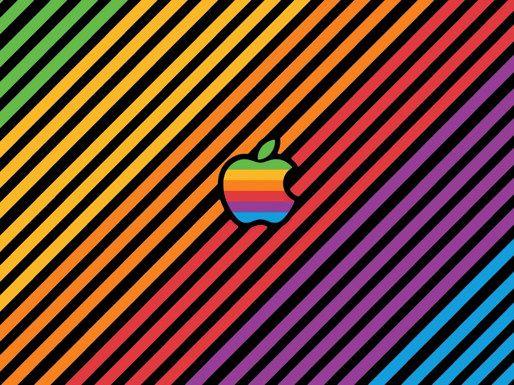 Download Apple Logo Colorful Multicolor Stripes Wallpaper in 1024x768 Resolution