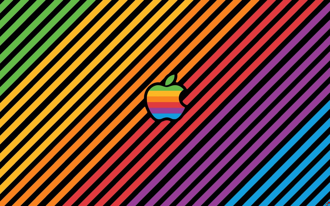 Download Apple Logo Colorful Multicolor Stripes Wallpaper in 1280x800 Resolution