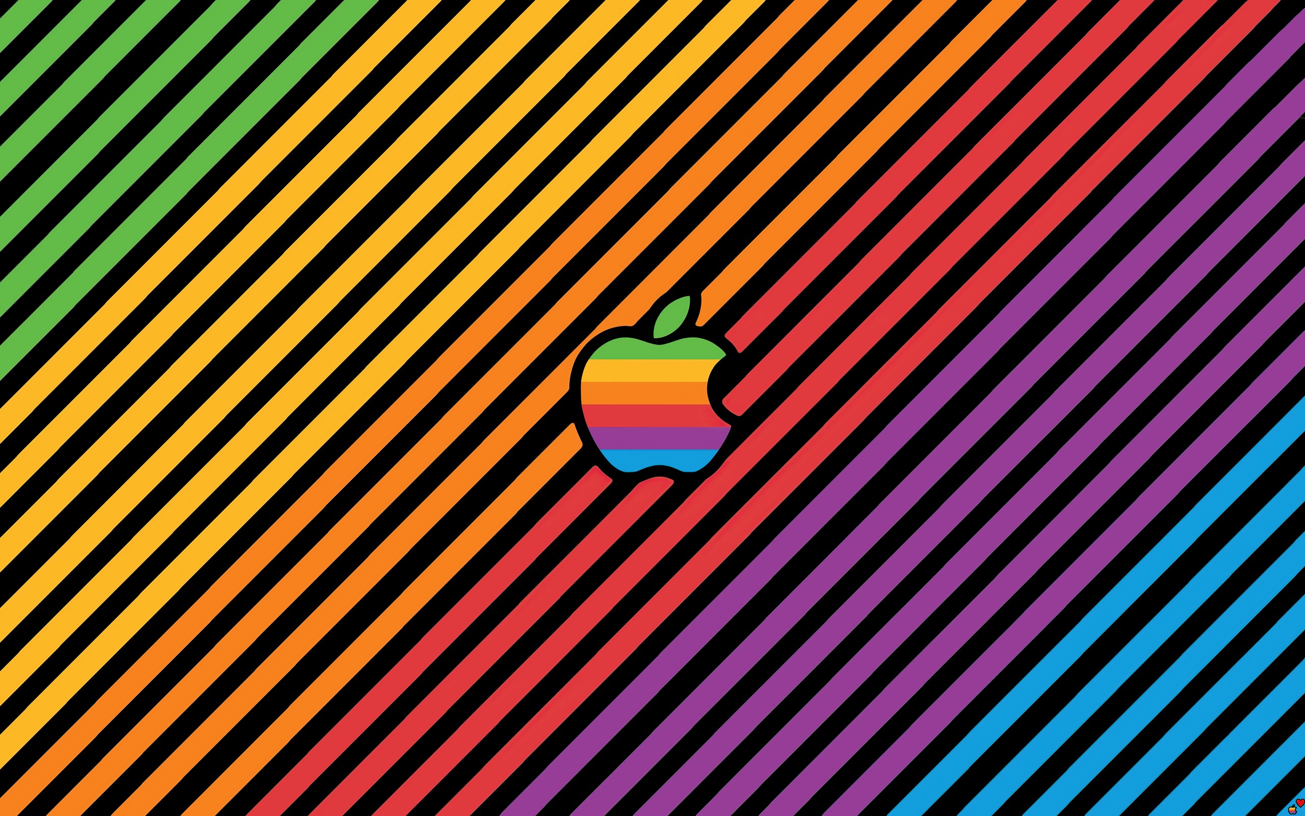 Download Apple Logo Colorful Multicolor Stripes Wallpaper in 2560x1600 Resolution
