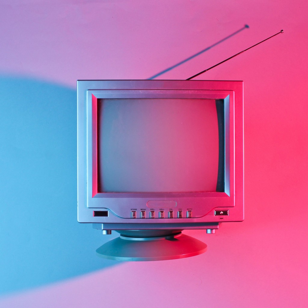 Download Vintage Television Pink Background Wallpaper in 1024x1024 Resolution