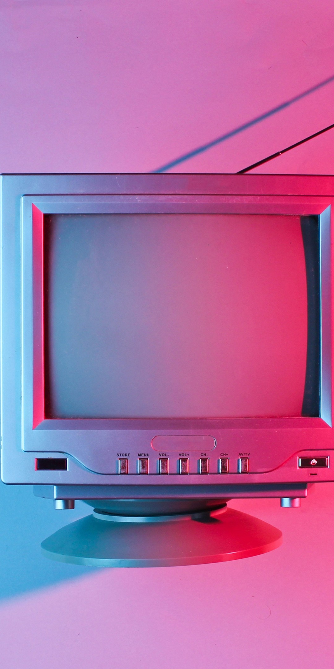 Download Vintage Television Pink Background Wallpaper in 1080x2160 Resolution