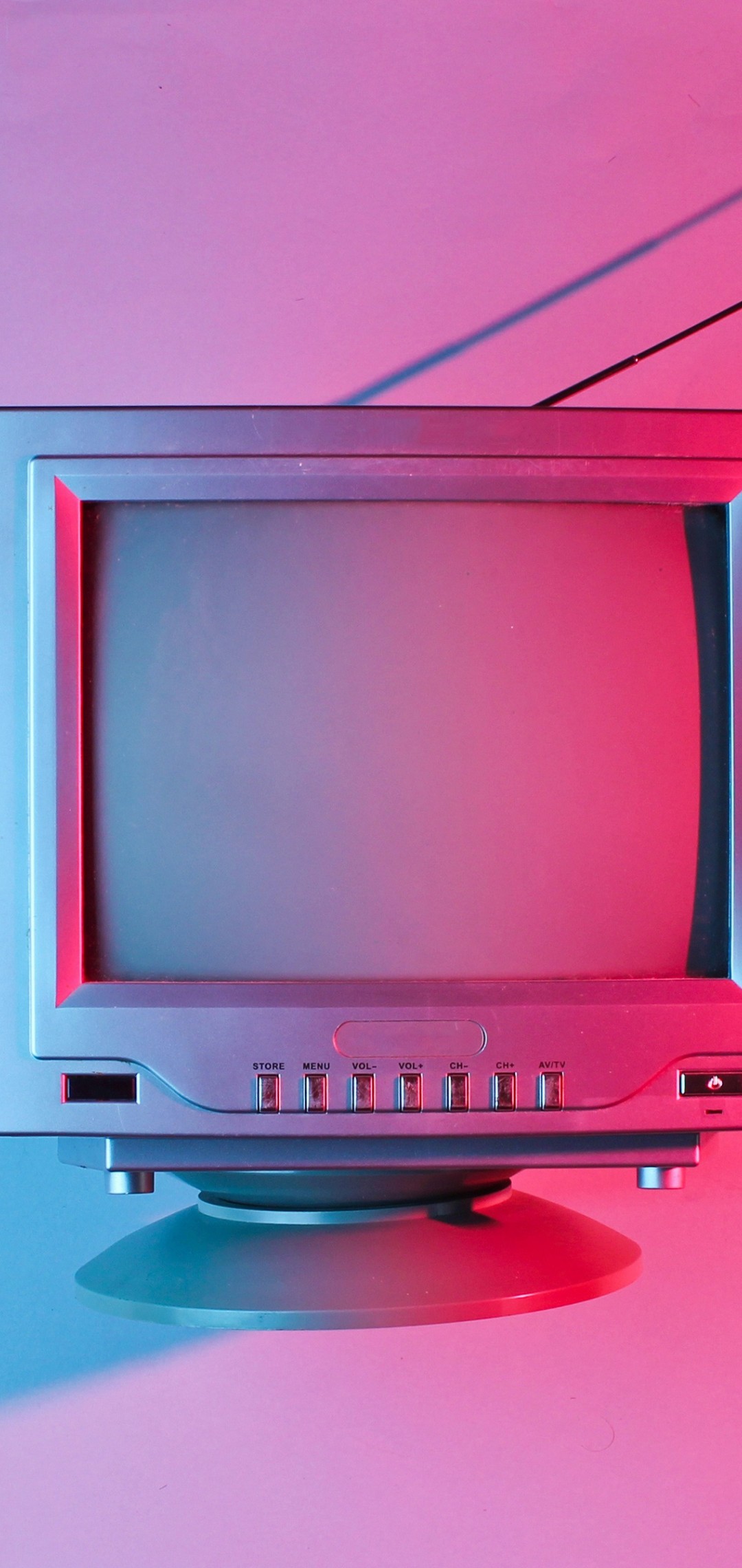 Download Vintage Television Pink Background Wallpaper in 1080x2280 Resolution