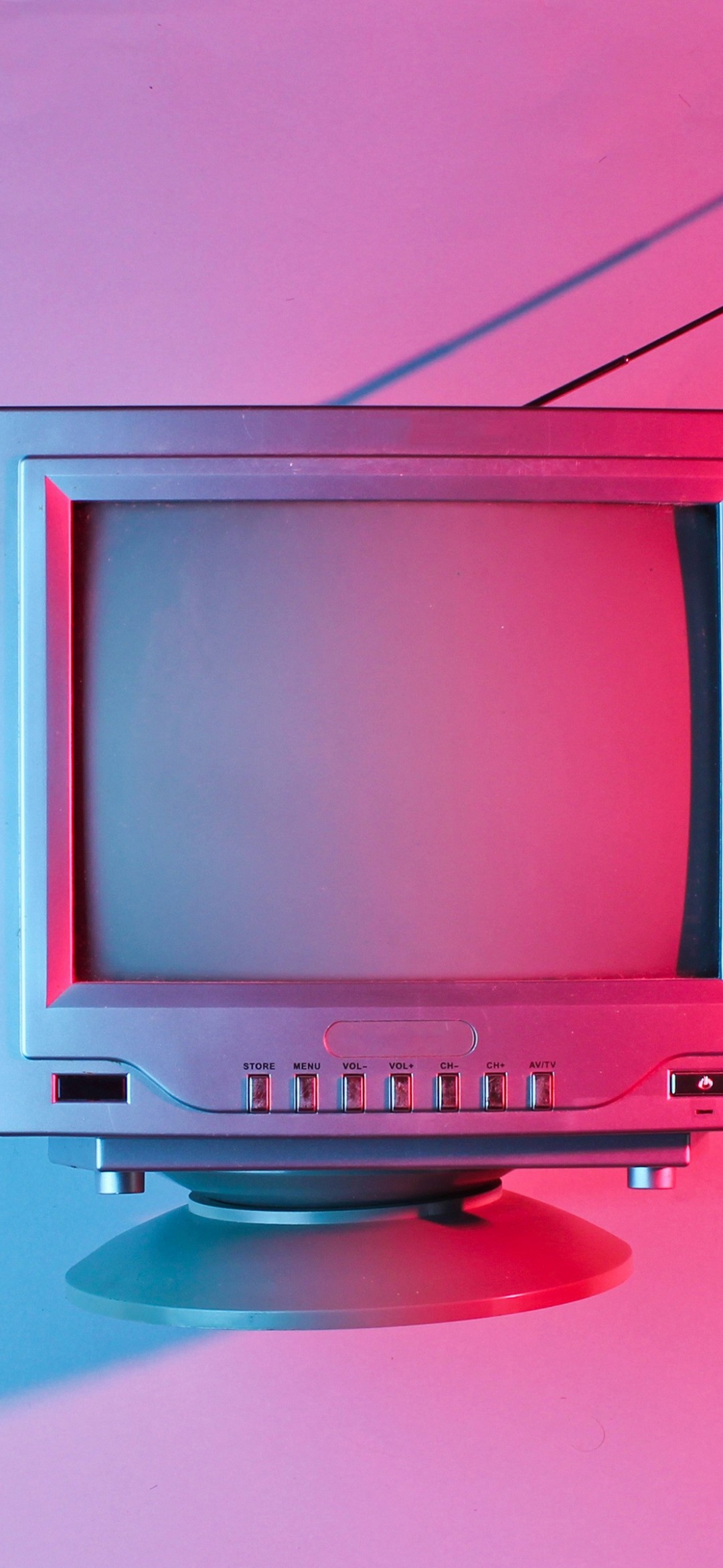 Download Vintage Television Pink Background Wallpaper in 1080x2340 Resolution
