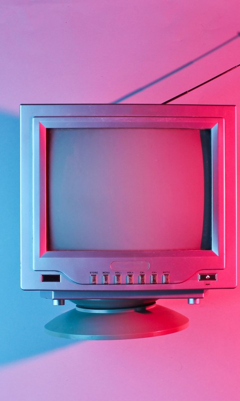 Download Vintage Television Pink Background Wallpaper in 480x800 Resolution